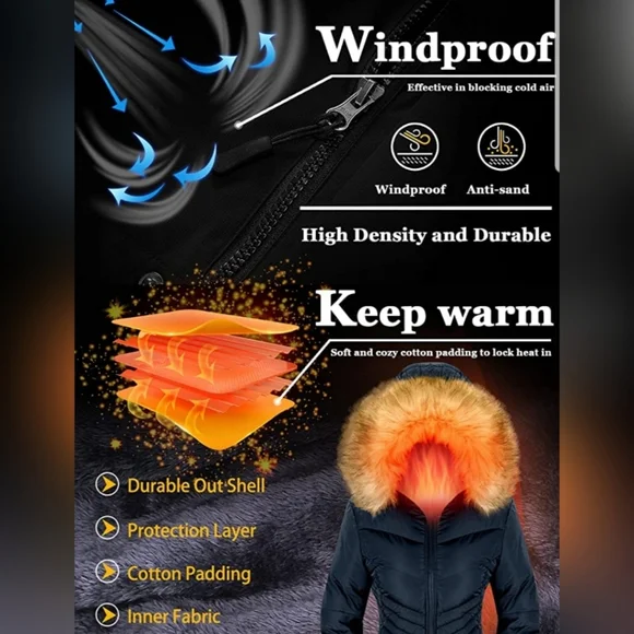 🐣 Women's Down Jacket Winter Long Puffer Parka Co